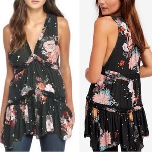 Free People Haze floral tiered tunic Medium